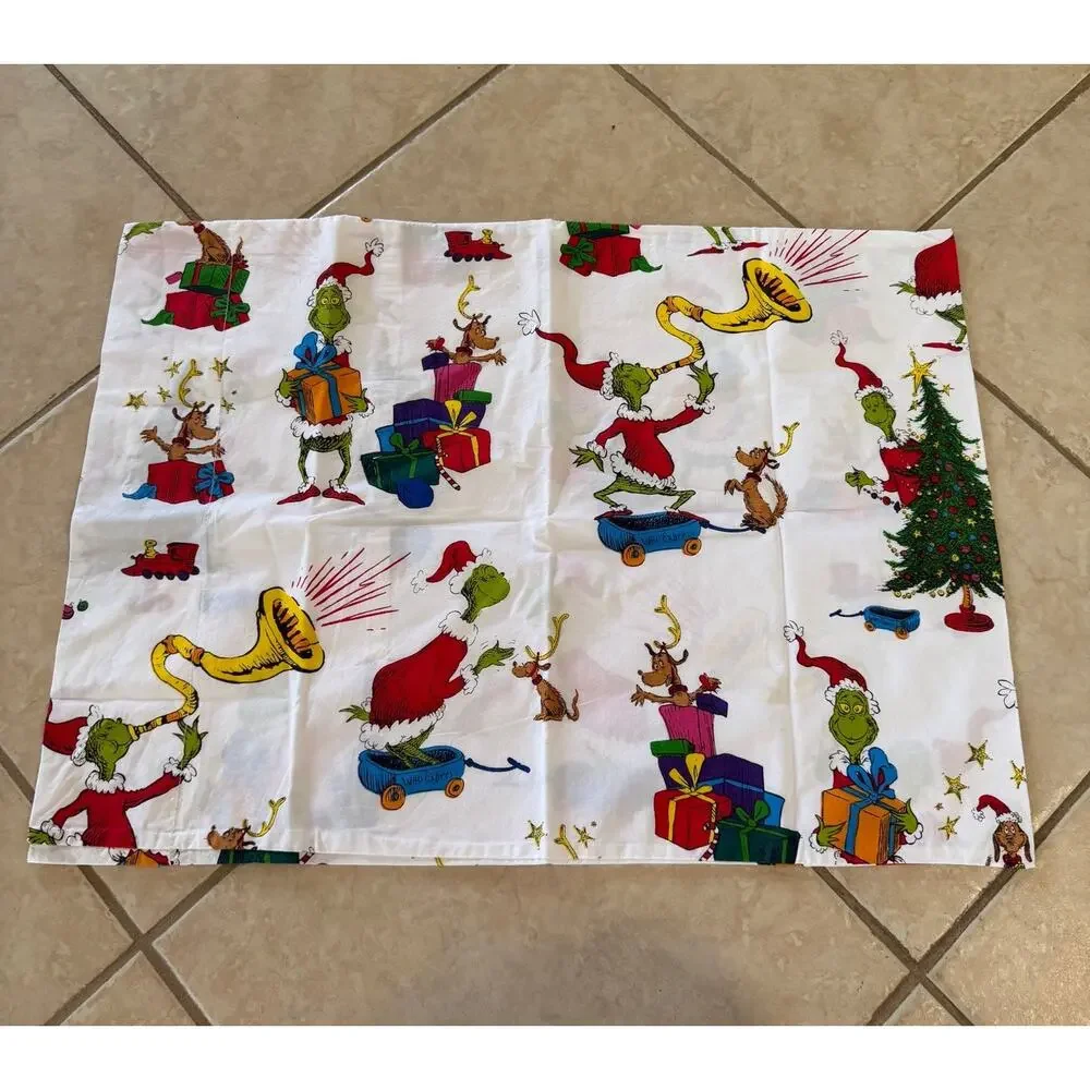 Pottery Barn Kids Dr Seuss The Grinch Christmas Holiday 3 Pc Toddler Sheet Set